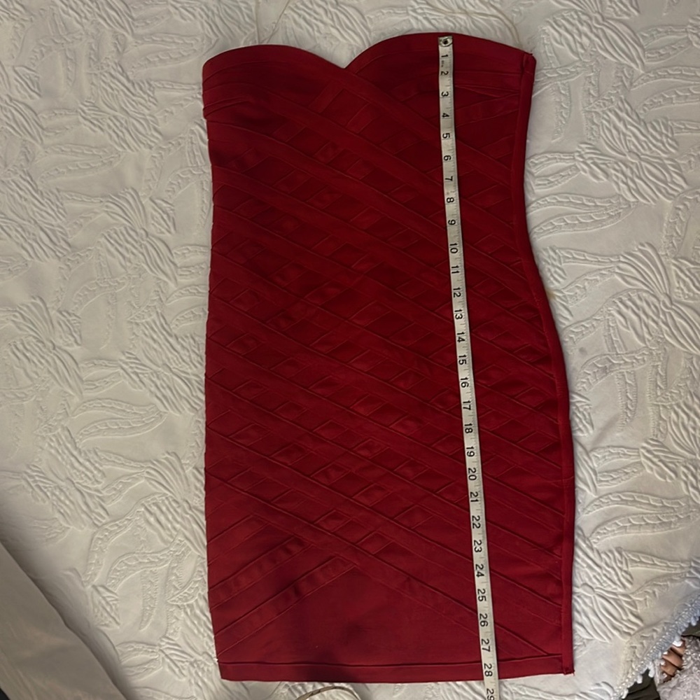 Large Red body con dress worn once stretch well-made bondage style